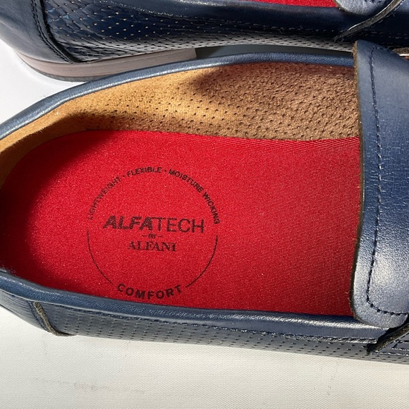 Alfani Mens Alfatech Blaine Leather Slip-On Oxfords Navy Penny Loafers Size 12M - Picture 15 of 16
